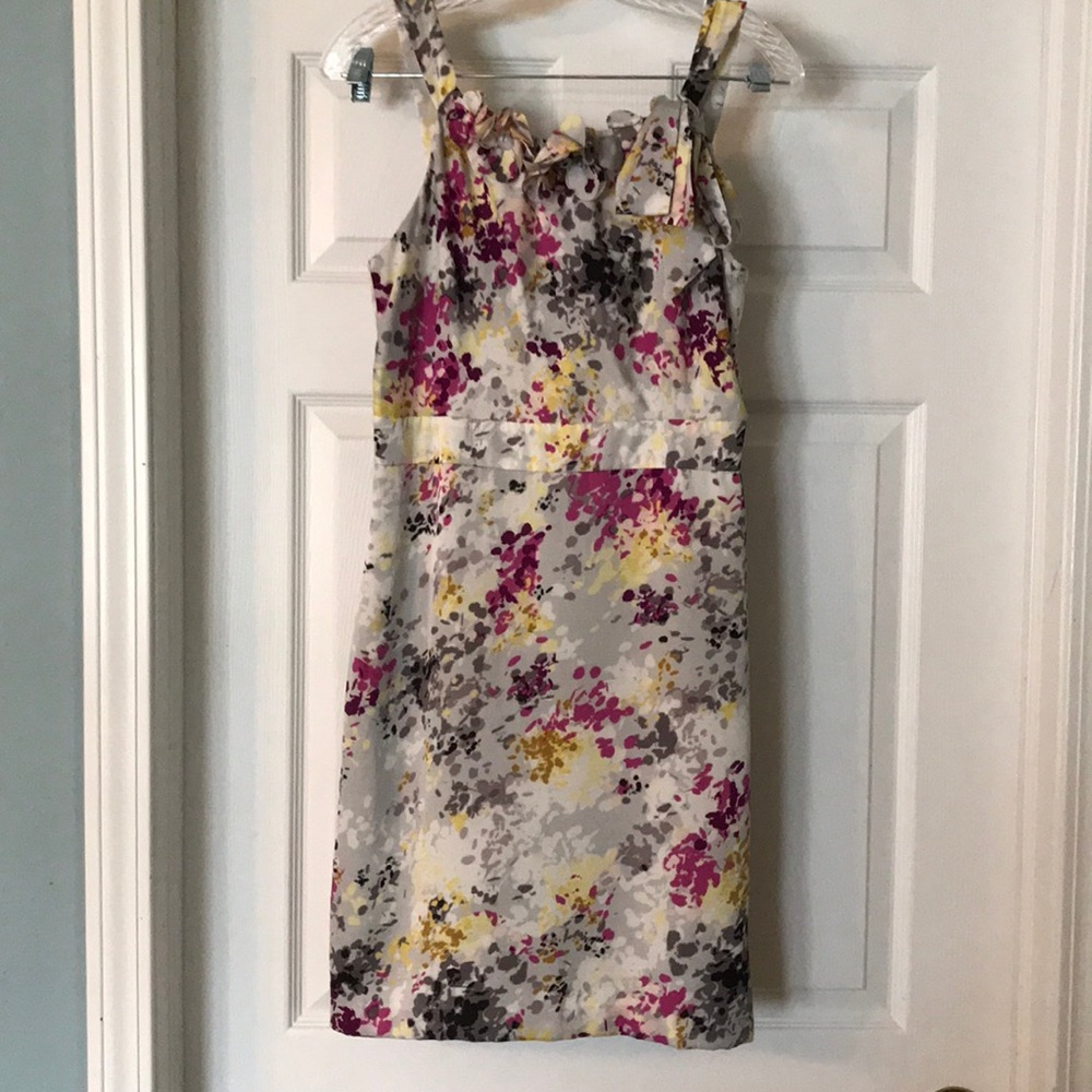 LOFT floral watercolor midi dress size 4